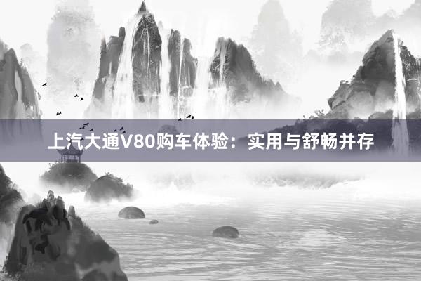 上汽大通V80购车体验：实用与舒畅并存